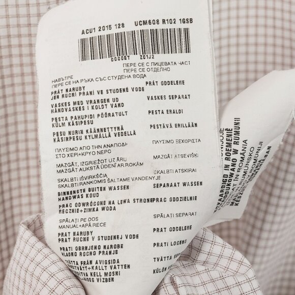 Prada 2015 Small Check White & Taupe Cotton Button-Up Oxford - Picture 14 of 14